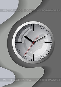 Clock on background of abstract background - stock vector clipart