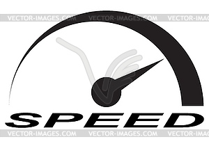 Car speedometer. Speed control, path to safe and - vector image