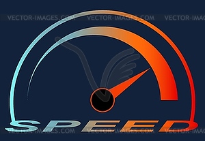 Car speedometer. Speed control, path to safe and - vector image