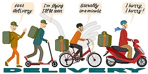 Different options for delivery service - vector clipart