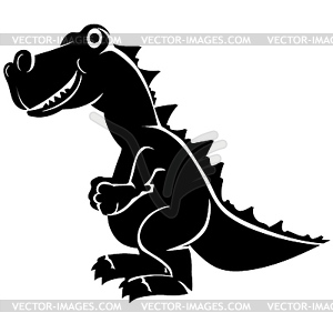 Black silhouette of dinosaur - vector image