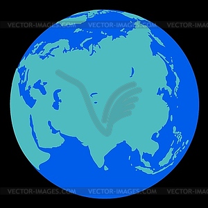 Простой, схематичный глобус - векторное изображение клипарта