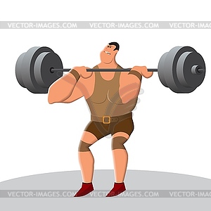 Lifting bar is heavy and tough sport - vector clip art