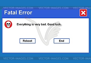 Window operating system error warning - vector clipart