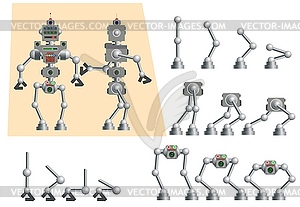 Set of parts of body of robot - vector image