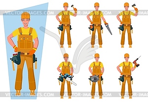 Worker in special clothes. flat  - vector image