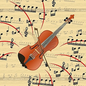 Violin is bowed musical instrument - vector image