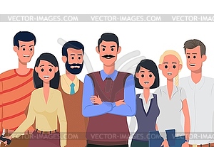 Friendly team of like-minded people - vector clip art