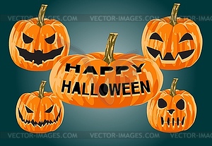 Set of scary halloween pumpkin.  - vector clipart / vector image