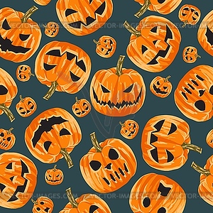 Seamless pattern of scary big-eyed and toothy - vector image