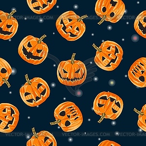 Seamless pattern of scary big-eyed and toothy - vector image