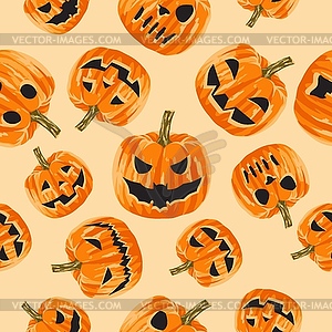Seamless pattern of scary big-eyed and toothy - vector clipart