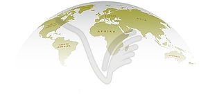 Карта мира. Океаны и континенты на равнине - изображение векторного клипарта