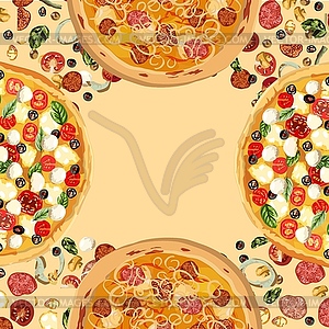 Tasty wholesome food. Real hot pizza - stock vector clipart