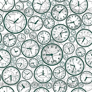 Seamless background. Images of watch dials fill - royalty-free vector image