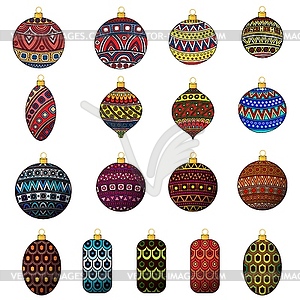 Set of festive Christmas toys.  - vector image