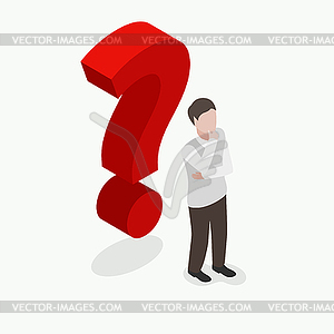 Isometric people with question mark - vector image
