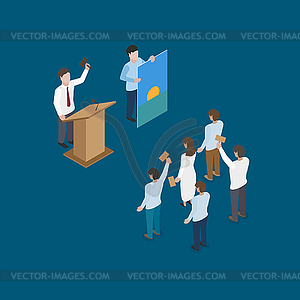 Auction scene - vector clip art