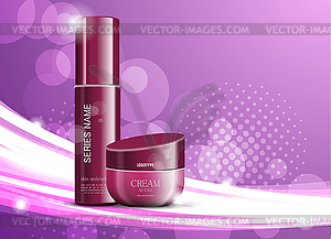 Skin moisturizer cosmetic ads template - vector image