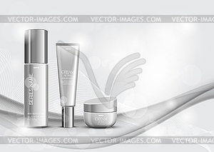 Skin moisturizer cosmetic ads template - vector image