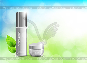 Beauty cosmetic ads template - vector image