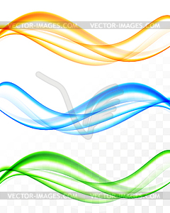 Abstract soft wavy light lines set - vector image