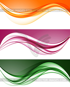 Abstract colorful wavy lines set - vector clip art