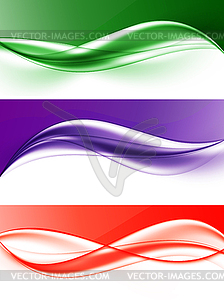 Abstract elegant light wavy lines set - vector clipart