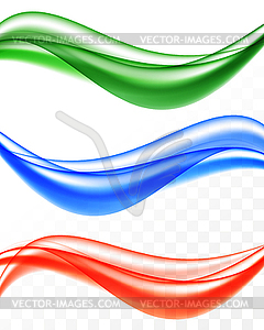 Abstract soft smooth wavy lines set - vector clipart