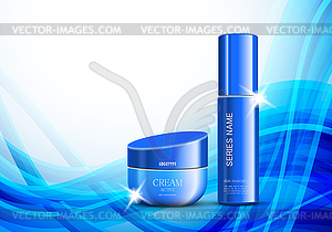 Skin moisturizer cosmetic ads light template - vector image