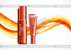 Beauty cosmetic ads template - vector image