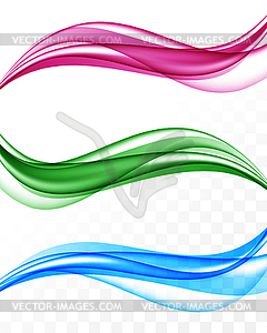 Abstract colorful bright wavy lines collection - vector clipart