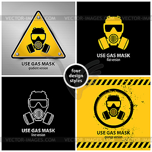 Set of gas mask symbols - vector image