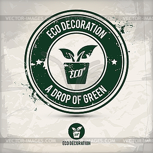 Alternative eco decoration stamp - vector image