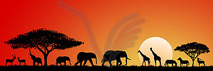 Animals savannah - vector clipart