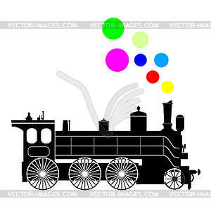 Паровая Локомотив - изображение в векторном виде