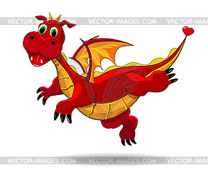 Милый забавный дракон - рисунок в векторе