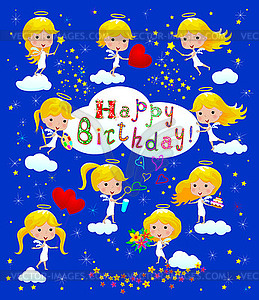 Happy Birthday greeting - vector image