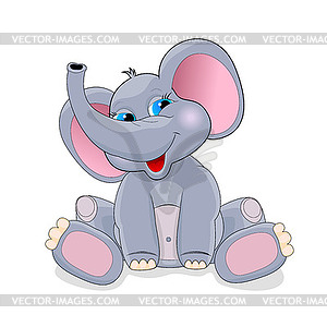 Cute baby elephant - vector image