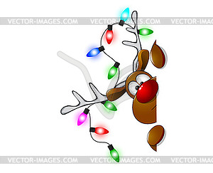 Cute Christmas reindeer Rudolf  - vector EPS clipart