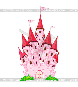 Pink princess castle - vector EPS clipart