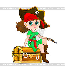 Girl pirate - vector image