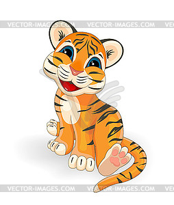 Little tiger cub - vector clipart