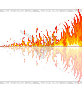 Burning fire with reflection - vector clip art