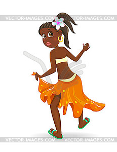 Girl is dancing - vector image