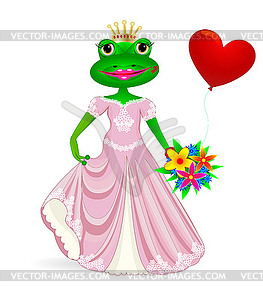 Frog in love - vector clipart