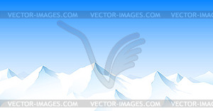Mountain landscape, snowy mountain peaks - vector image