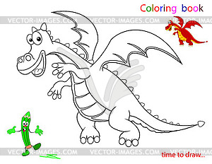 Contour of Dragon, sketch - vector image