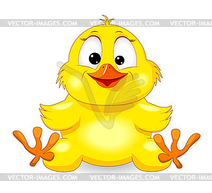 Small yellow chick - vector clipart