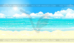 Ocean and sandy beach - vector image